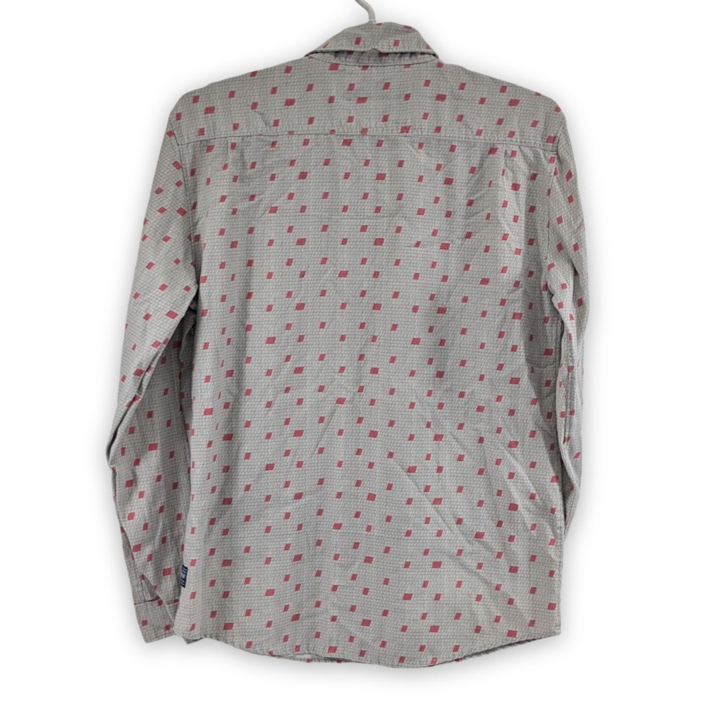 Roark Revival Button Up Shirt Mens Large Gray Red Square Pattern Casual - Picture 5 of 9